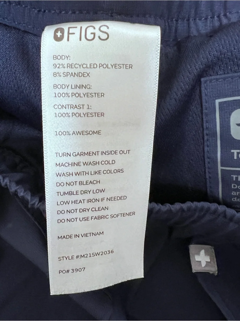 FIGS Men’s Sz XS Technical Collection Navy Blue Lined Jogger Scrub Pants